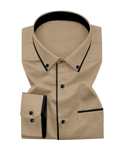 Image of Men's Regular Fit Casual Shirt, Solid Pattern, Slim Collar