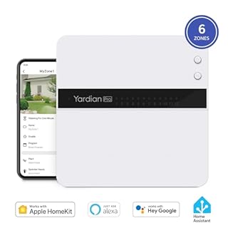 Yardian Pro Programmateur d'Arrosage Intelligent (6 Zones) – Installation Facile, Apple HomeKit, Ethernet et Wi-Fi, Boutons Manuels, Programmation Météo