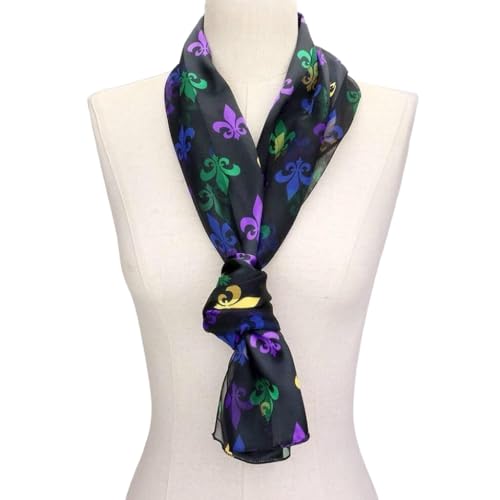 Mardi Gras Fleur de Lis Patterned Lightweight Scarf4