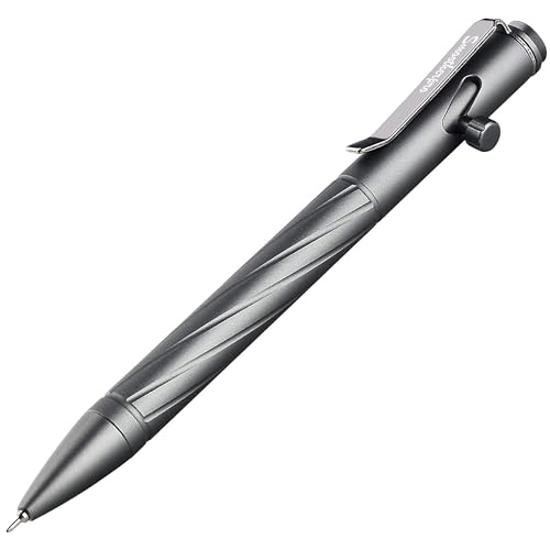 SMOOTHERPRO Bolígrafo de aluminio Bolt Action Pen | Bolígrafo | Robusto clip de acero inoxidable | Compatible con la mina Pentel | para oficina, escuela, negocios, firma EDC (PTC051), color gris