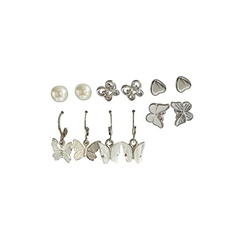 Image of ANNACREATIONS Stylish combo of pearl stud hoop earrings set for Women Girls
