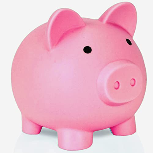 Cute Piggy Bank for Sbrvaniy Pig Money Bank Coin Bank for Boys and Girls My First Unbreakable Money Bank Large Size Decoration Savings (Pink)