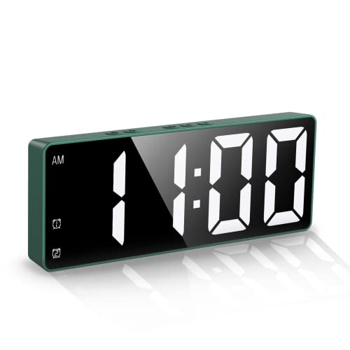 Oria Digital Alarm Clock, Led Display Electric Clock, 6.5 In Large Led Alarm Clock, Desk Alarm Clock With Temperature Display, 12/24Hr, Snooze, 1.5 M Usb Cable, For Bedrooms Living Room, Green #TOP14