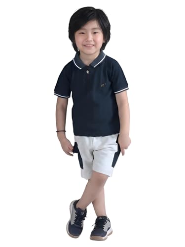 Image of POLKA TOTS 100% Pure Cotton T-Shirt and Shorts Combo For Boys | Summer Dress & Beach Wear for Boys and Toddlers | Breathable Premium Fabric Co-Ord Set Kids | Relaxed Fit Casual Summer Outfit for Kids