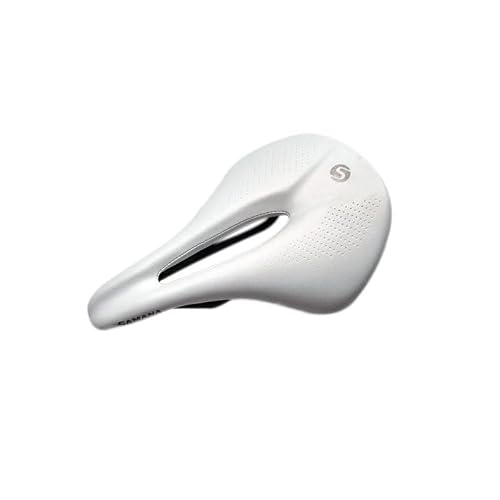 VFdthR Bike Seat Full Carbon Fiber Bicycle MTB Road Bike Saddles Hollow Mountain Saddle Seat Cushion Comfortable Ultra Light 140g(White 155mm)