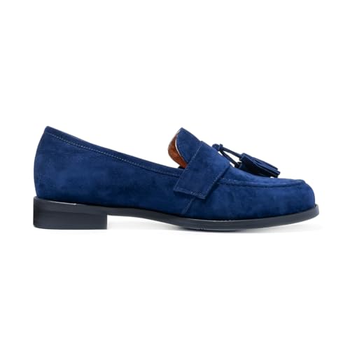 Image of ONEENO Women's Casual Flat Suede Tassel Loafer