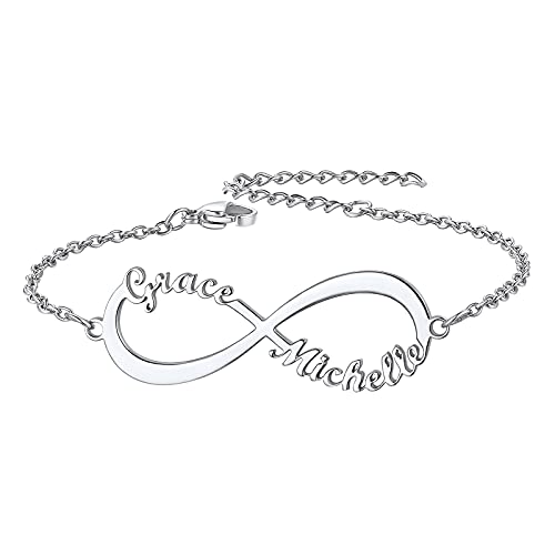 Custom Name Infinity Anklet for Women, Adjustable, BFF Gift