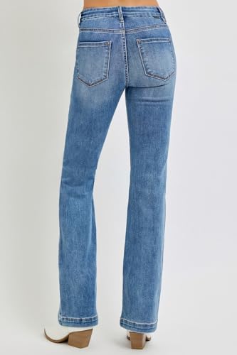 SALT TREE Risen Jeans - Tummy Control Mid Rise Ankle Bootcut Jeans - RDP58052
