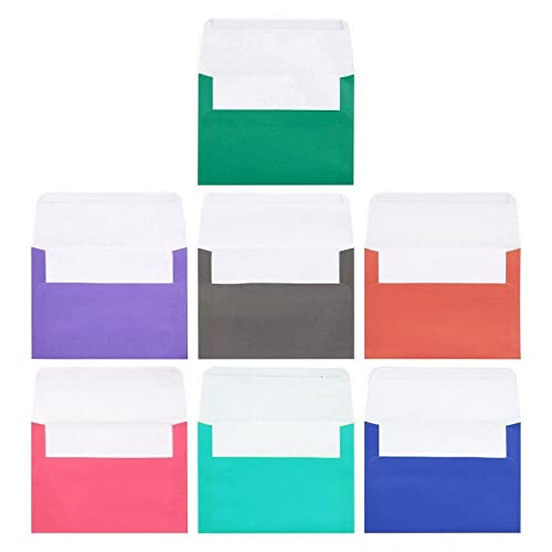 100 Pack Colored 5X7 Mailing Envelopes, A7 Size For Invitations, Greeting Cards, Peel And Stick Seal, Square Flap (7 Colors) #TOP4