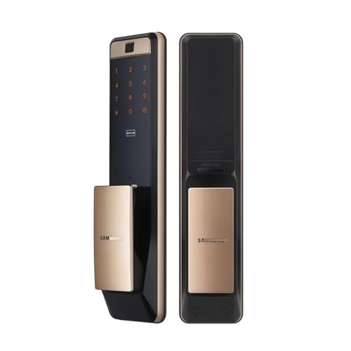 Golden Handle WiFi Fingerprint Digital Door Lock, Compatible With Samsung SHP-DP609 Smart Home Security Lock(Golden Pull)