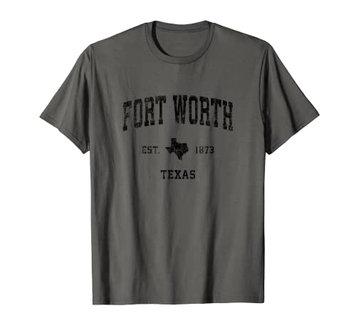 Fort Worth Texas TX Vintage Sports Design Negro Print Camiseta