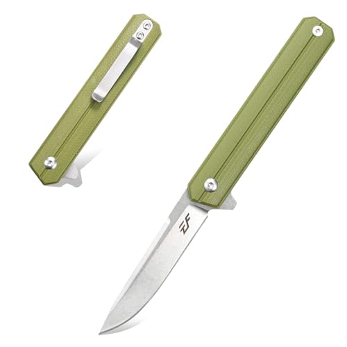 Eafengrow EF64 D2 Steel Blade G10 Handle Knife for Outdoor Camping Hiking EDC Tool(Army Green)