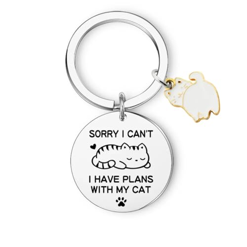 Reizteko Cute Cat Themed Keychain for Women, Funny Cat Lover