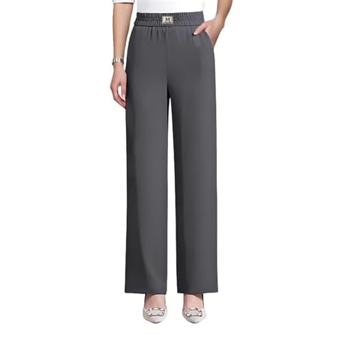 Pulisa Womens Pants, Glamorease - Perfect Drape High Rise Pull-On Stretch Pants, Pulisa Dress Pants for Senior