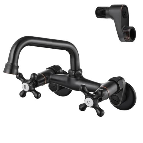 Airuida Oil Rubbed Bronze Wall Mount Kitchen Faucet,6 Inch(15cm) Spout