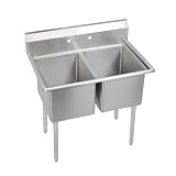 Elkay Foodservice E-Series 2-Compartment Sink, no drainboard, 24"L x 24"W x 12"D (E2C24X24-0X)