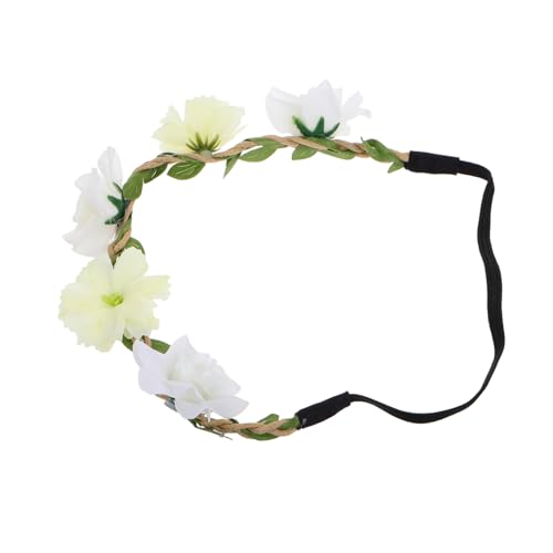 Healeved bandeau de couronne de mariée bandeau à fleurs Couronne de cheveux en coiffure artificielle coiffe de fleurs artificielles en tissu