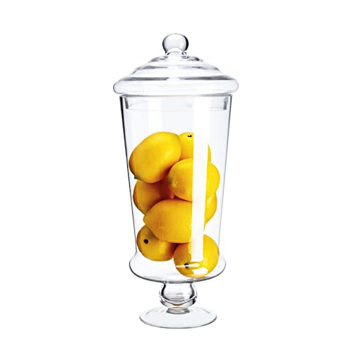 Glass Apothecary Jars, Clear Candy Bowl Dishes Holder Elegant Storage Buffet Display, Decorative Wedding Candy Organizer Canisters (Height: 16