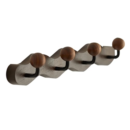 Perchero de Madera Natural para Colgar en la Pared, fácil de Colgar, Ideal para Abrigos, Bolsos, Toallas, Llaves, Sombreros y Paraguas (40 cm/15,7 Pulgadas)