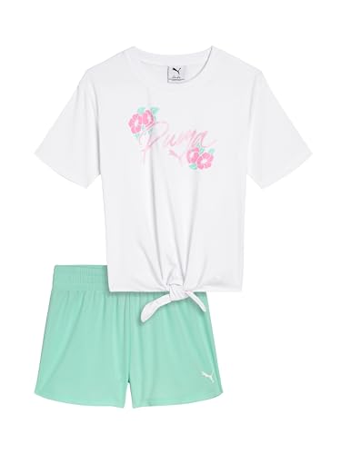Image of PUMA Girls' 2pc Jersey SS Tee & French Terry Short Set
