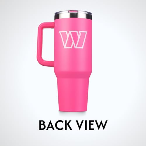 Image of The Memory Company Officially Licensed 40oz Pink Game Day Tumbler with Team Logo, Washington Commanders