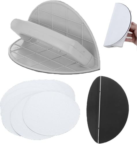 Multifunctional Semi-Circular Angle Sanding Sandpaper Tool, Self-Adhesive Handheld Micro Detail Sander Kit 10 Sheets Of Sandpaper 180 240 320 Grit, DIY Polishing Grinding for Wall, Corner