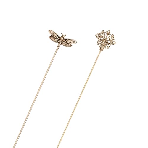 Image of Alilang 2Pcs Classic Hat Pins for Women and Lapel Brooch Set Vintage Style Decorative Stick Pins for Hats Suits Scarves Fitted Hats to Keep Hat in Place