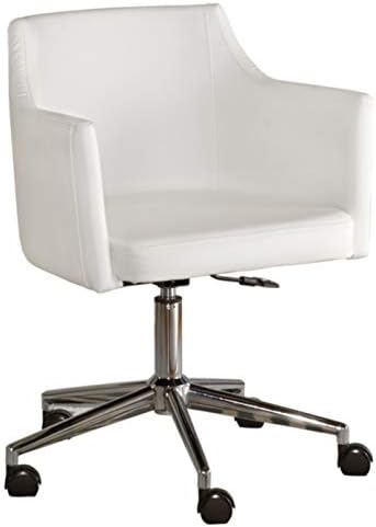 Signature Design by Ashley Baraga Contemporary Adjustable Swivel Home Office Desk Chair, White