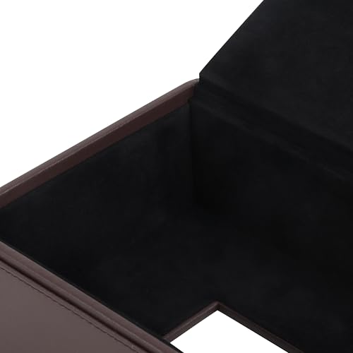 Image of V-CUBE DESIGNS Premium Vegan Leather Tissue Box Holder | Paper Napkin Holder | Sturdy Tissue Case /Cover /Dispenser /Organizer for Home /Bathroom /Office /Table /Desk /Car | Brown