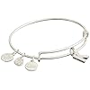 Alex and Ani Initial K III Bangle Bracelet Shiny Silver One Size, A20EBINT11SS