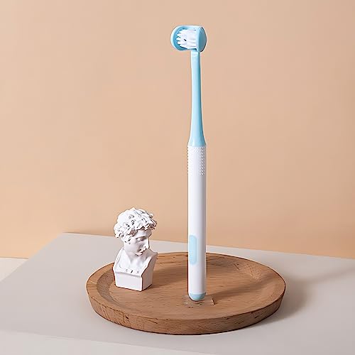 Cmhx Spazzolino Da Denti Per Autismo A 3 Lati Con Tre Setole Per Esigenze Speciali, Setole Morbide E Delicate Per La Cura Completa Di Denti E Gengive (Blu, 1 Pezzo) - 9