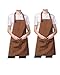 Maduoer Delantales, 2 delantales de chef ajustables, delantales de cocina, utilizados para barbacoa, jardinería, restaurante, barbacoa, unisex (marrón)