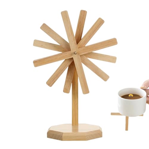 Furtryvl Posavasos de madera de molino de viento, resistente al calor, elegante salvamanteles para platos calientes, multifuncional, para cafetera, cocina