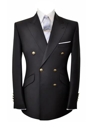 Men Peak Lapel Blazer Solid Color Wedding Party Suit Jacket for Formal Casual Events