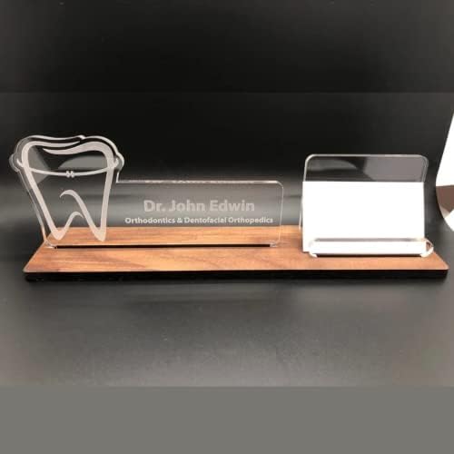 Personalized/Customized Dentist Desk Name Plate Gift with Name & Logo | dantist Doctor Card Holder Desk top