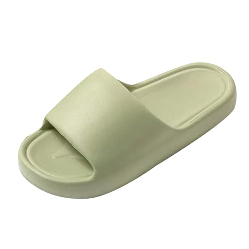 Claquettes Femme Claquette Été Chaussons d’Été en Caoutchouc Confortables Femme Pantoufles Piscine Douche (Green, 38)