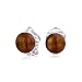Bling Jewelry Sterling Silver Chocolate Button Freshwater Cultured Pearl Clip On Earrings
