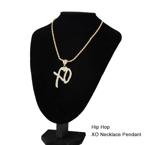 Hip Hop XO Letter Necklace Pendant Hip Hop Rock Rapper Jewelry Necklace for Women Men Cubic Zirconia Xo Letter Pendant Necklace Gift Jewelry2