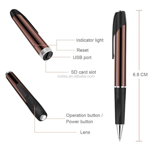 Spy Pen Camera with Audio and Video Recorder – 1080P HD Hidden Camera Mini Pocket Camera with 85 Min Battery, Secret Camera for Home, Office, or Outdoor Use Device for(1, Pen Camera)