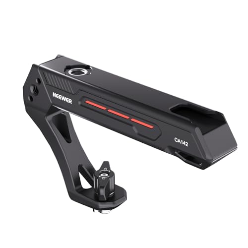 Image of NEEWER BASIC Lightweight Camera Top Handle with 3 /8 inch Locating Pin for ARRI, High Strength Cage Plastic Handle Grip w / 1 /4 inch 3 /8 inch Screw Holes & Cold Shoe Mounts for Video Light Mic, Max Load 22lb, CA142