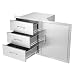 Mophorn Outdoor Kitchen Door Drawer Combo 38 Inch Stainless Steel Access Door/Triple Drawer Combo for Outdoor BBQ Island & Kitchen