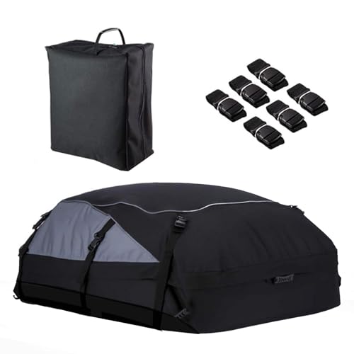 Rooftop Cargo Carrier - Vehicle Soft-Shell Carrier for Cars, Cargo Original Roof Bag | collapsibl Roof Storage Box, Waterproof Soft Rooftop Luggage Carrier for Travel and Luggage Transport, Suvs, Van