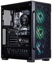 Velztorm Fultix Custom Built Gaming Desktop PC (AMD Ryzen 5-5500, GeForce RTX 5070, 64GB DDR4, 1TB PCIe SSD + 2TB HDD, 750W PSU, WiFi 4, Bluetooth 4.2, RJ-45, HDMI, Win 11 Home)