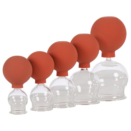 Sport-Tec Schröpfgläser mit Ball Schröpfglas Schröpfset mit Saugball ø 2,5-6,5 cm, 5er Set