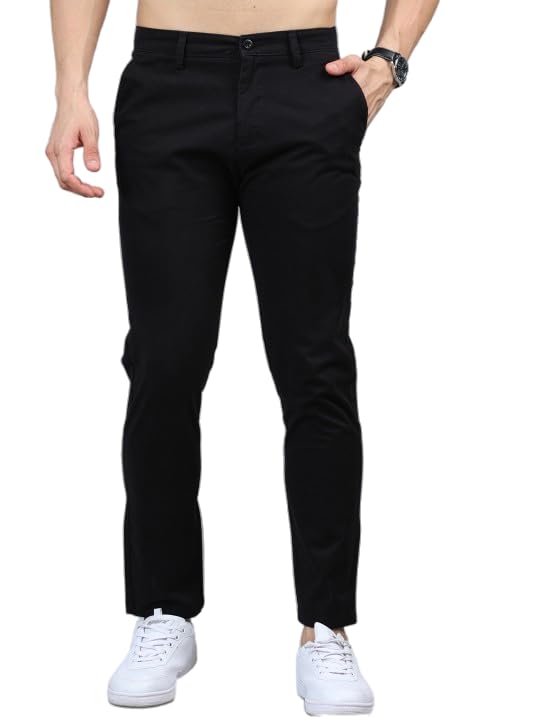 Men's Smart Slim Fit Pure Cotton Chinos Trousers | Comfortable & Stylish Everyday Wear | Wrinkle-Resistant Casual Office Pants |-image-47