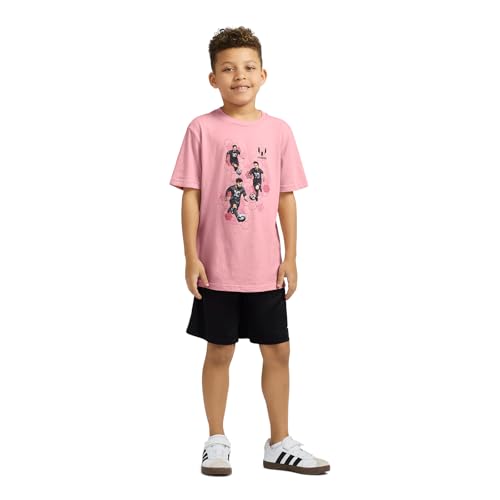 Image of Messi Boys' Lifestyle Short Sleeve T-Shirt, Slim-fit Graphic Tee, Cotton Blend Fabric