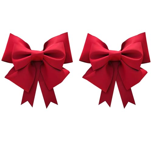 2er Set große Schleife Geschenk geschenkschleife groß, 50x60 cm, Weinrot | große schleife für Party, Hochzeit, Auto, Weihnachten – DIY Deko