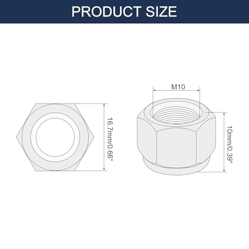Écrous auto-bloquants M10 insert nylon Quarkzman visserie inox 316 construction