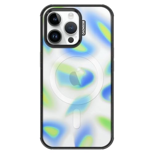 MOSNOVO for iPhone 14 Pro Max Case, Fit for MagSafe, Military-Grade Drop Protection, Shockproof Bumper, Aesthetic Magnetic Phone Case for iPhone 14 Pro Max, Azure Fade/Black by MOSNOVO - Used condition - US$17.65
