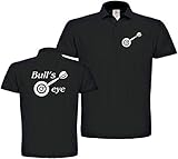 Herren Polo-Shirt Dart Bull`s Eye XS bis 4XL (Schwarz, 2XL)